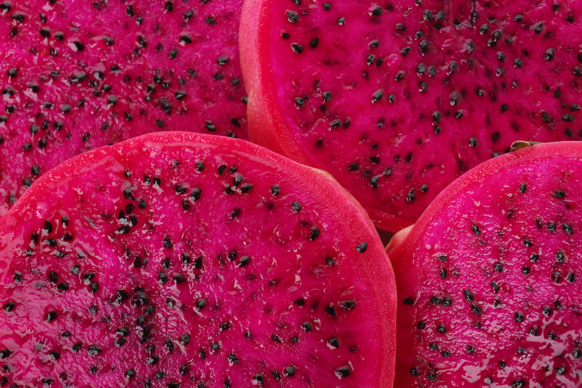 Tasty Cut Dragon Fruit, Closeup